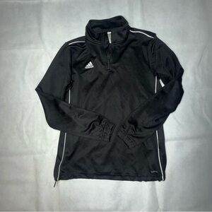 Adidas Black Quarter-Zip with White Stripes